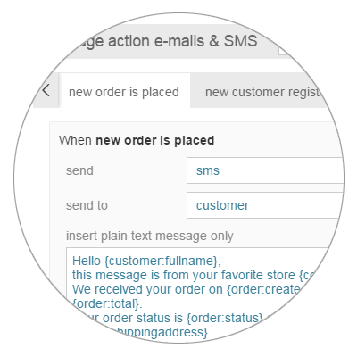 customer service email sms